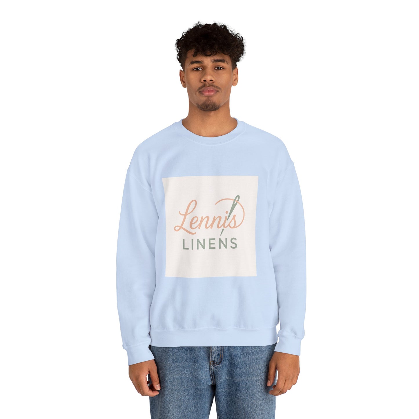 Cozy Unisex Crewneck Sweatshirt "Lennis Linens" – Perfect for Casual Days and Gift Giving