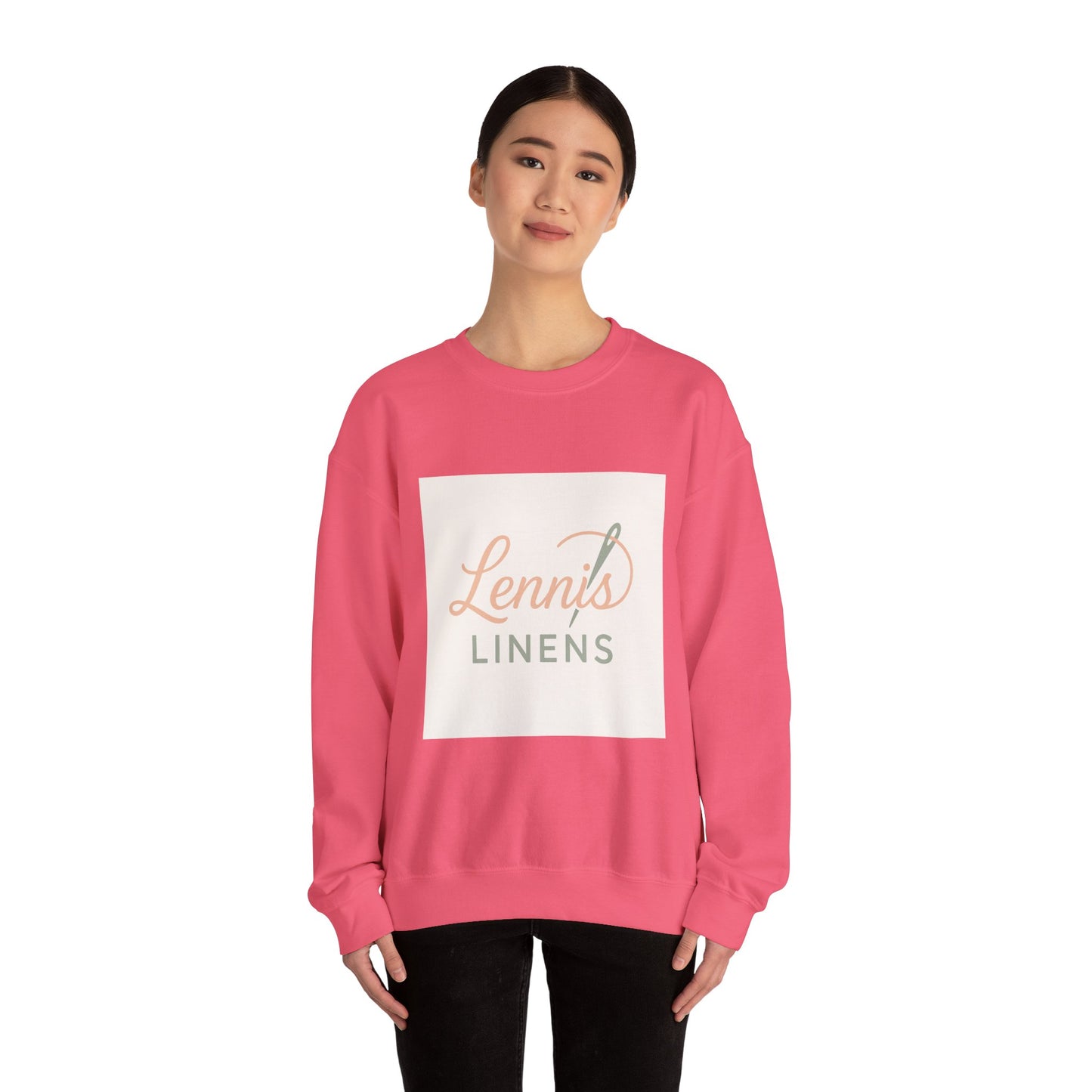 Cozy Unisex Crewneck Sweatshirt "Lennis Linens" – Perfect for Casual Days and Gift Giving