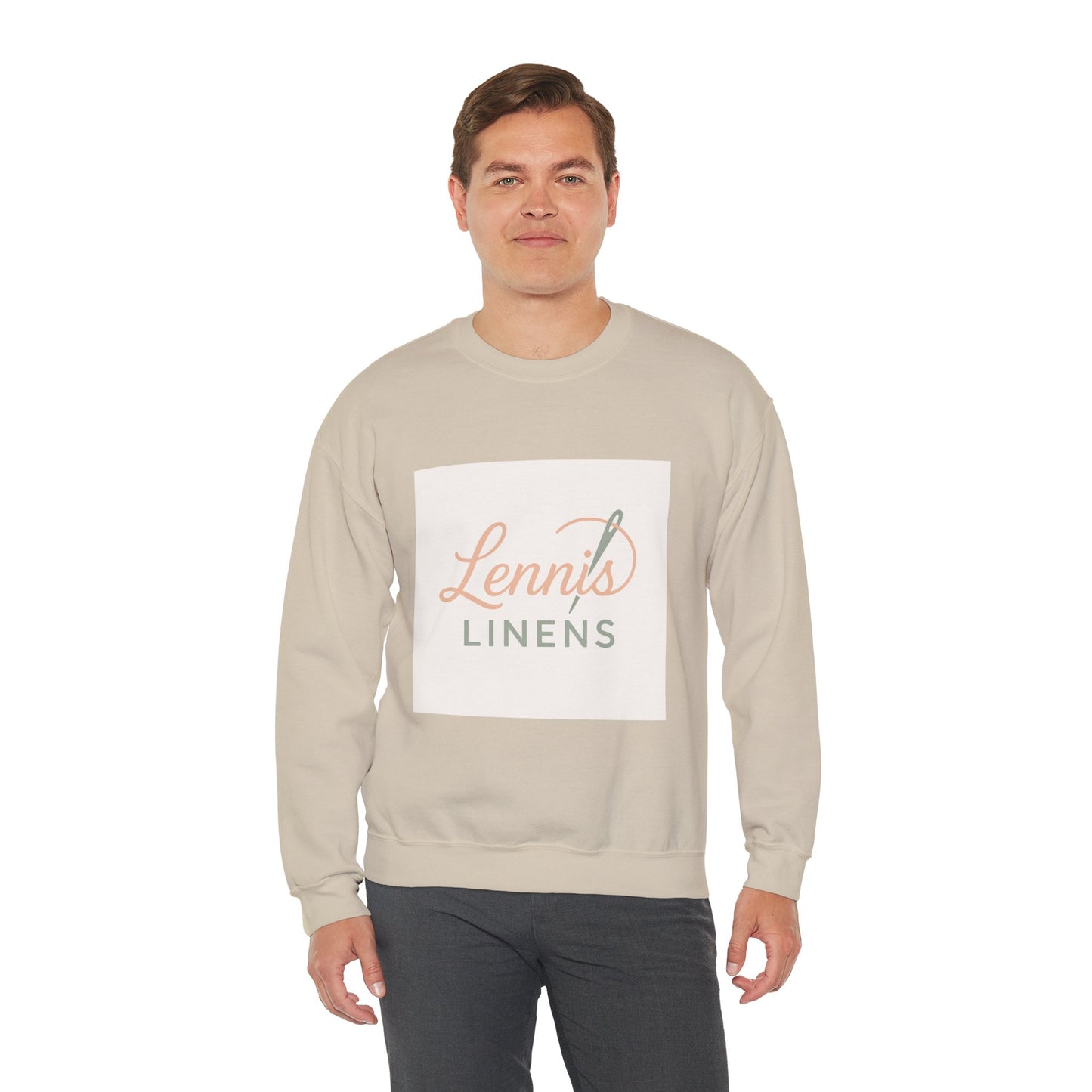 Cozy Unisex Crewneck Sweatshirt "Lennis Linens" – Perfect for Casual Days and Gift Giving