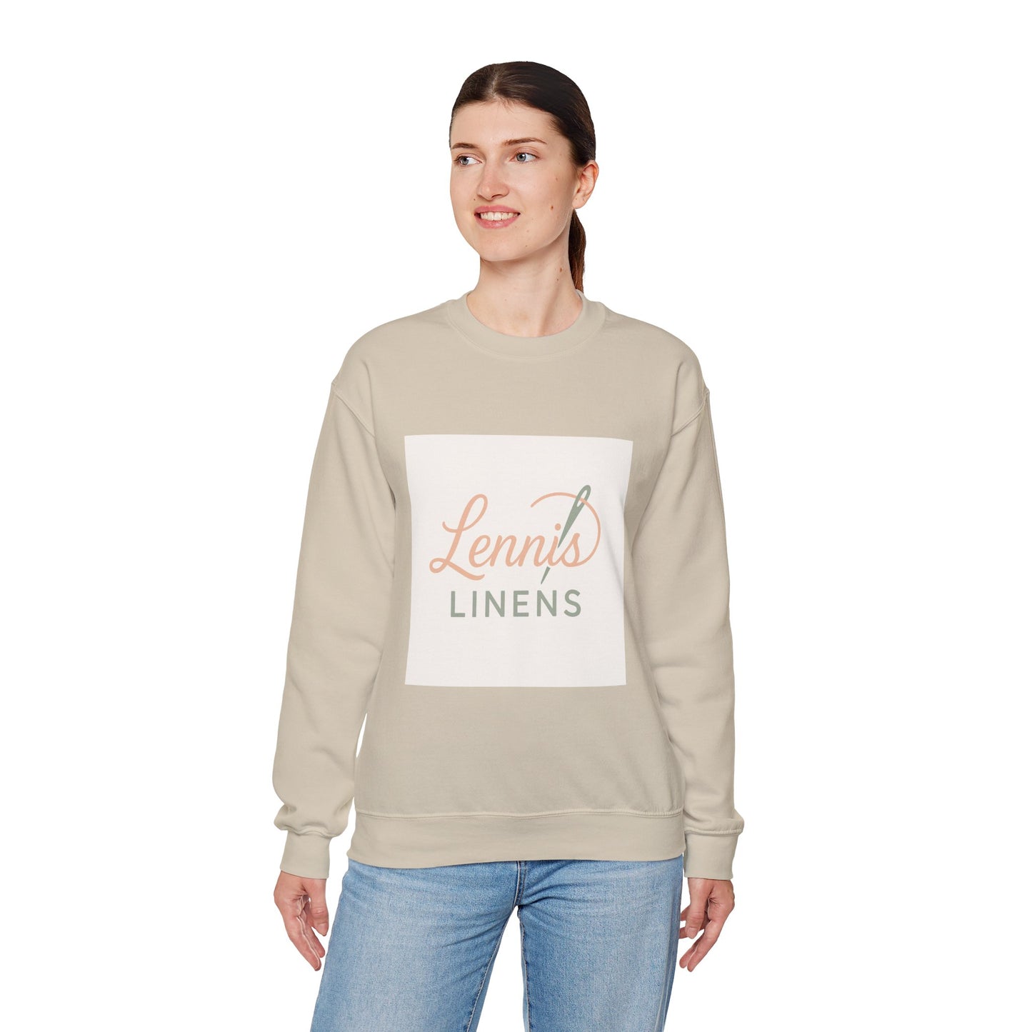Cozy Unisex Crewneck Sweatshirt "Lennis Linens" – Perfect for Casual Days and Gift Giving