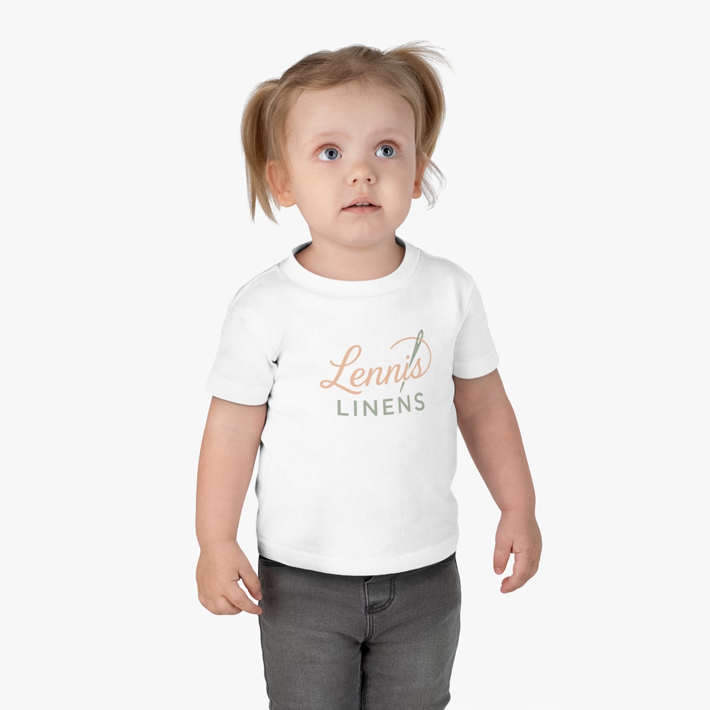 Cute Infant Cotton Jersey Tee - 'Lennis Linens' Design, Soft & Stylish Baby Wear